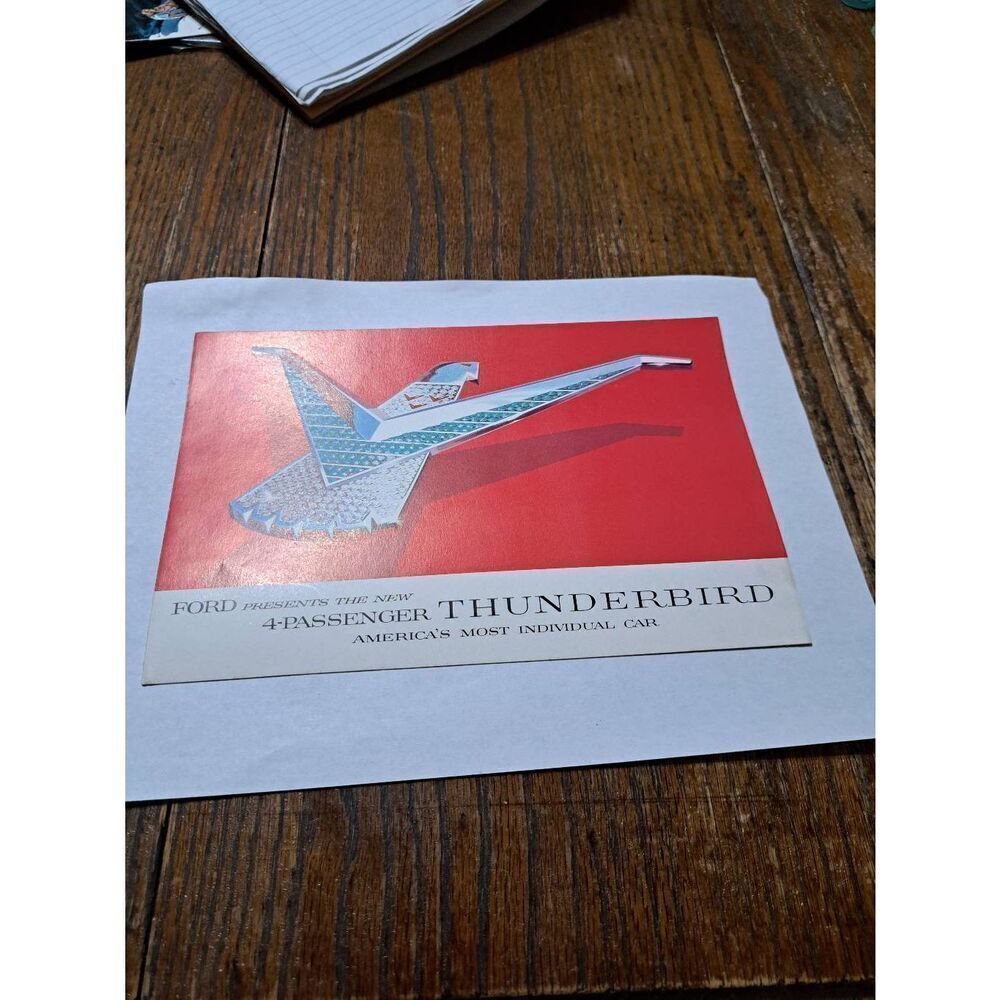 Vintage 1958 Ford Advertising Brochure New Thunderbird 4 Passenger Car FD-C-1158